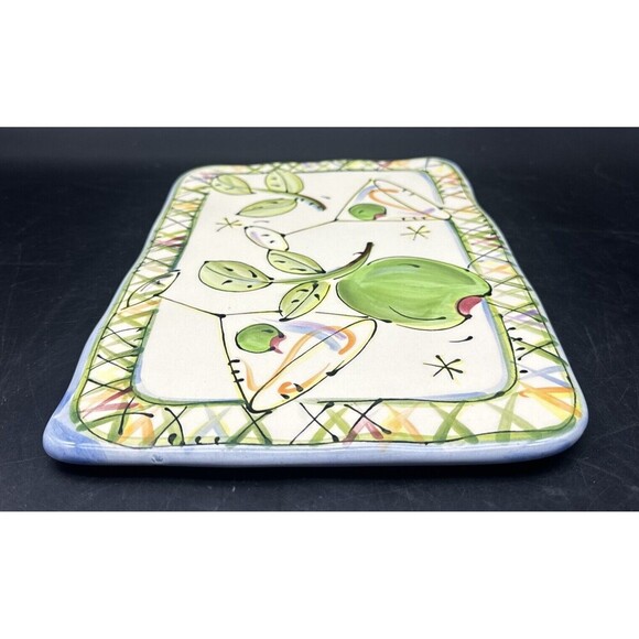 JULIA JUNKIN Ceramic Rectangular Martini Party Cheese Serving Platter Tray 12x8” - Picture 5 of 9